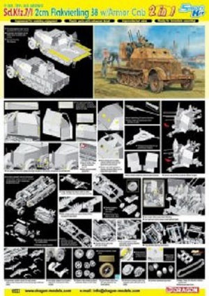 Dragon 6533 Sd.Kfz 7/1 2 cm Flakvierling 38 avec cabine blindée (1/35) – immagine 3