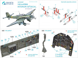 Intérieur imprimé en 3D et coloré sur papier décalcomanie Quinta Studio QD32087 Ju87 D/G (Trumpeter) 1/32 – image 8