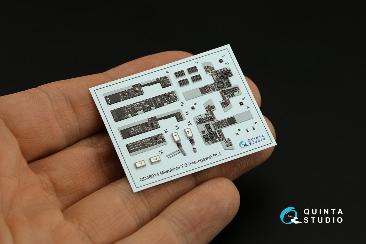 Intérieur coloré imprimé en 3D sur papier décalcomanie Quinta Studio QD48014 Mitsubishi T-2 (Hasegawa) 1/48 – image 5