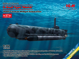 ICM S019 Sous-marin de poche allemand de type « Molch » (Seconde Guerre mondiale) à l&amp;#39;échelle 1/72