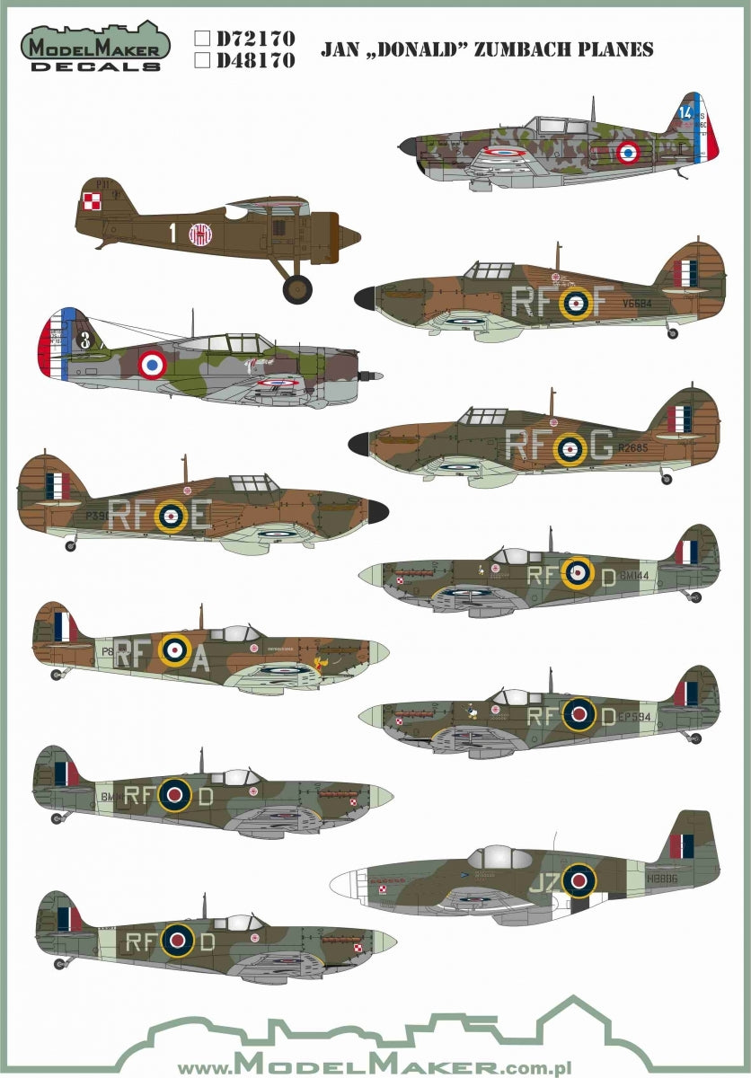 ModelMaker Decals D48170 Jan "Donald Duck" Avions Zumbach 1/48