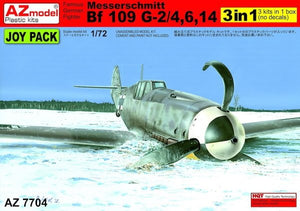 AZmodel AZ7704 Messerschmitt Bf 109G-2/Bf 109G-4/Bf 109G-6/Bf 109G-14 (grappes uniquement), 3 kits seulement (1/72)