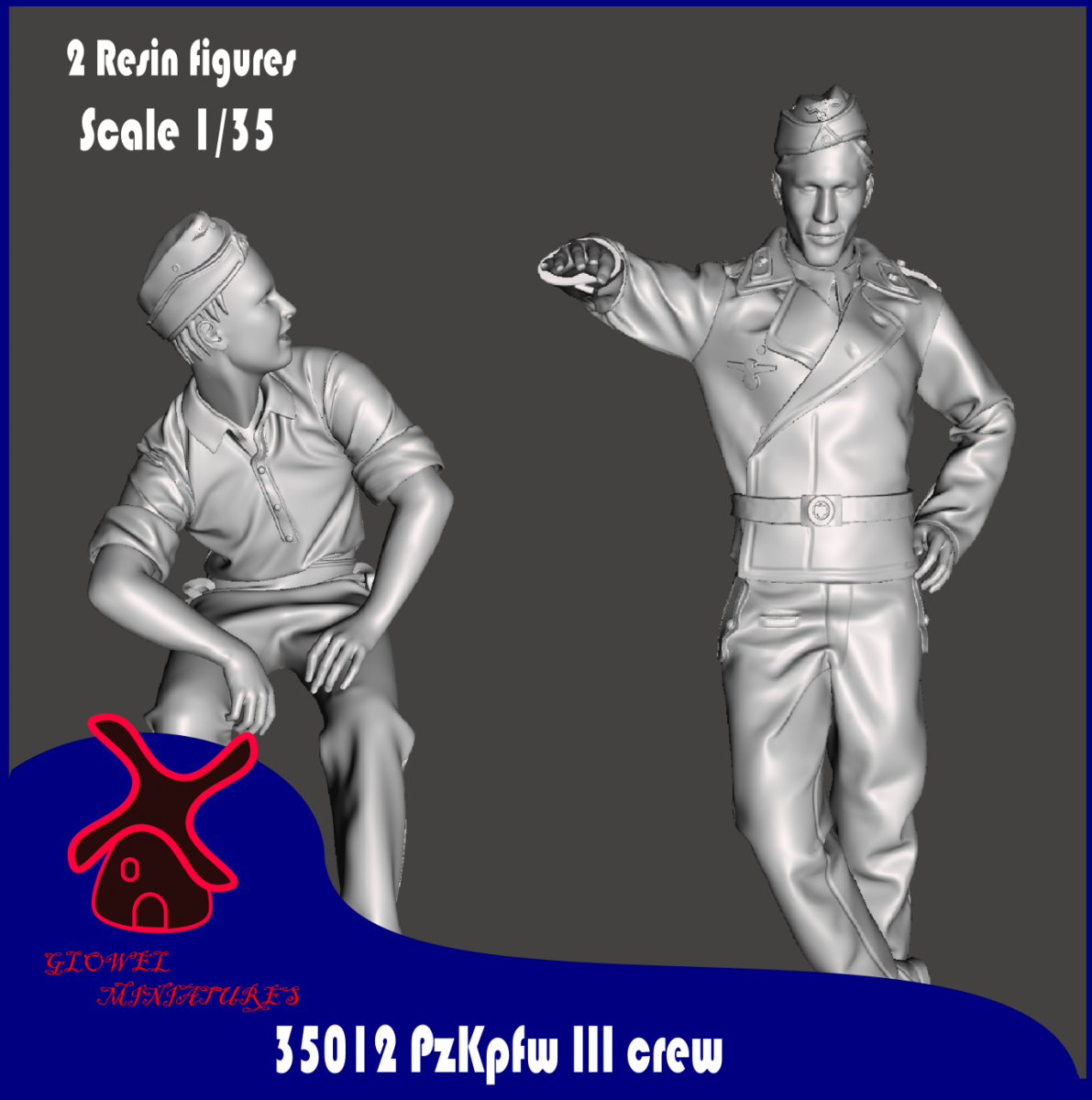 Glowel Miniatures 35012 Équipage du PzKpfw III 1/35