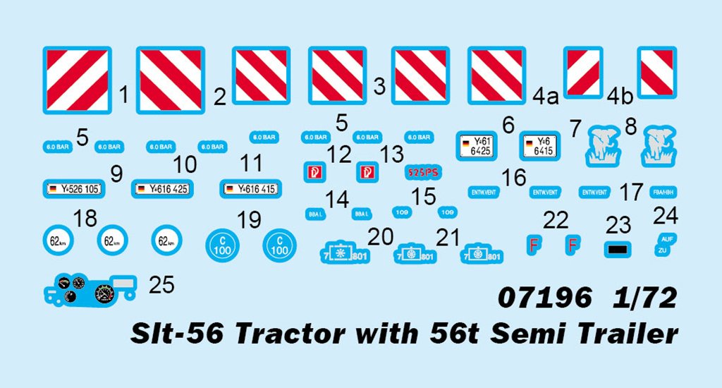 Tracteur Trumpeter 07196 SLT-56 avec semi-remorque de 56 tonnes, échelle 1/72 – image 4
