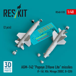 Missiles RESKIT RS48-0518 AGM-142 « Popeye 2/Have Lite » (2 pièces) (Impression 3D) 1/48 – Bild 2
