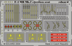 Siège éjectable vert Eduard 49014 F-4, échelle 1/48, Hasegawa