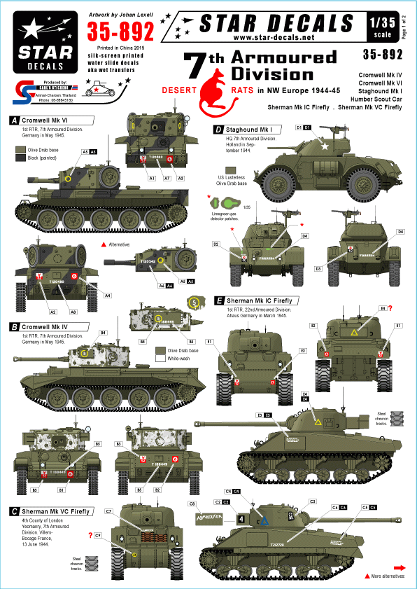 Star Decals 35-892 Rats du désert en Europe du Nord-Ouest 1/35