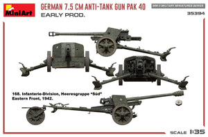MiniArt 35394 Canon antichar allemand PAK 40 de 7,5 cm. Première version, échelle 1/35 – imagen 9