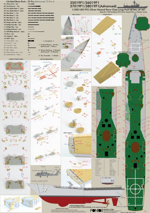 Pontos 37019F1 USS FFG Oliver Hazard Perry Class Long Hull Detail Up Set ADVANCED 1/350 – image 6