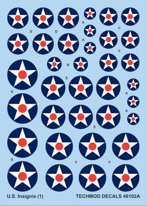 Techmod 48102 - Insignes nationaux américains 1919-1942 (1/48)