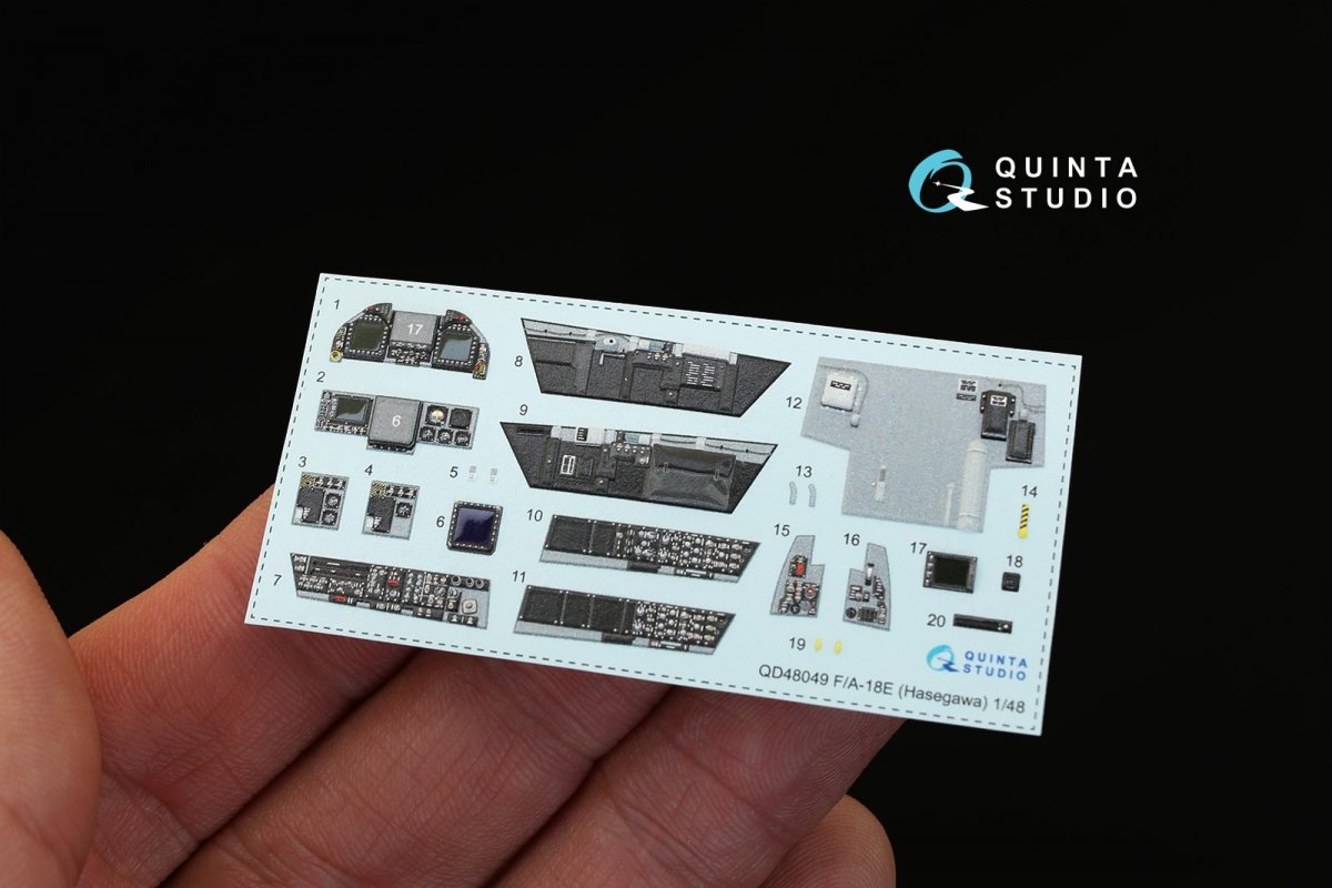 Intérieur imprimé en 3D et coloré sur papier décalcomanie Quinta Studio QD48049 F/A-18E (pour maquette Hasegawa) 1/48 – imagen 8