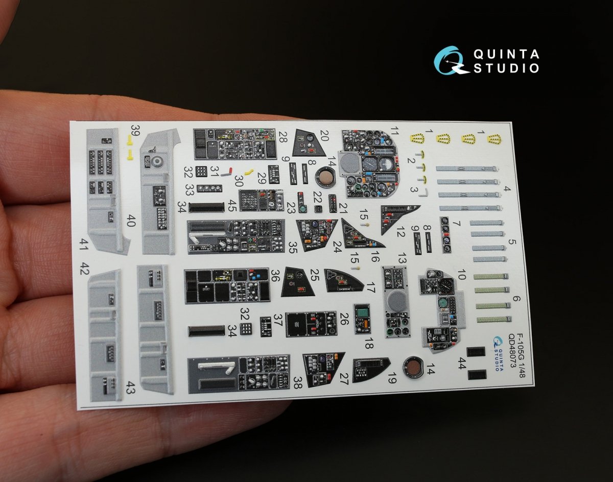Intérieur imprimé en 3D et coloré sur papier décalcomanie Quinta Studio QD48073 F-105G (pour kit HobbyBoss) 1/48 – image 2