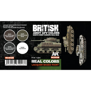 AK Interactive RCS128 Couleurs des véhicules blindés de l&amp;#39;armée britannique. Europe du Nord-Ouest 1944-1945 4x17ml – immagine 2