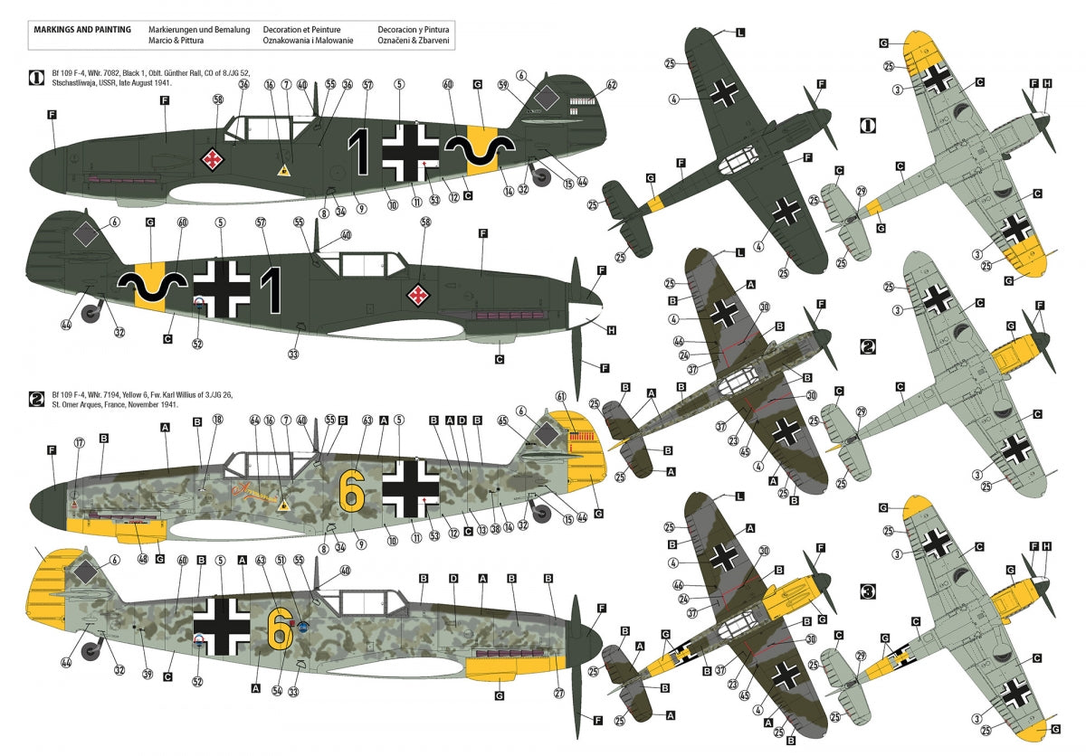 Hobby 2000 32014 Bf 109 F-4 Early (HASEGAWA + CARTOGRAF + MASQUES + PIÈCES EN MÉTAL) 1/32 – imagen 2