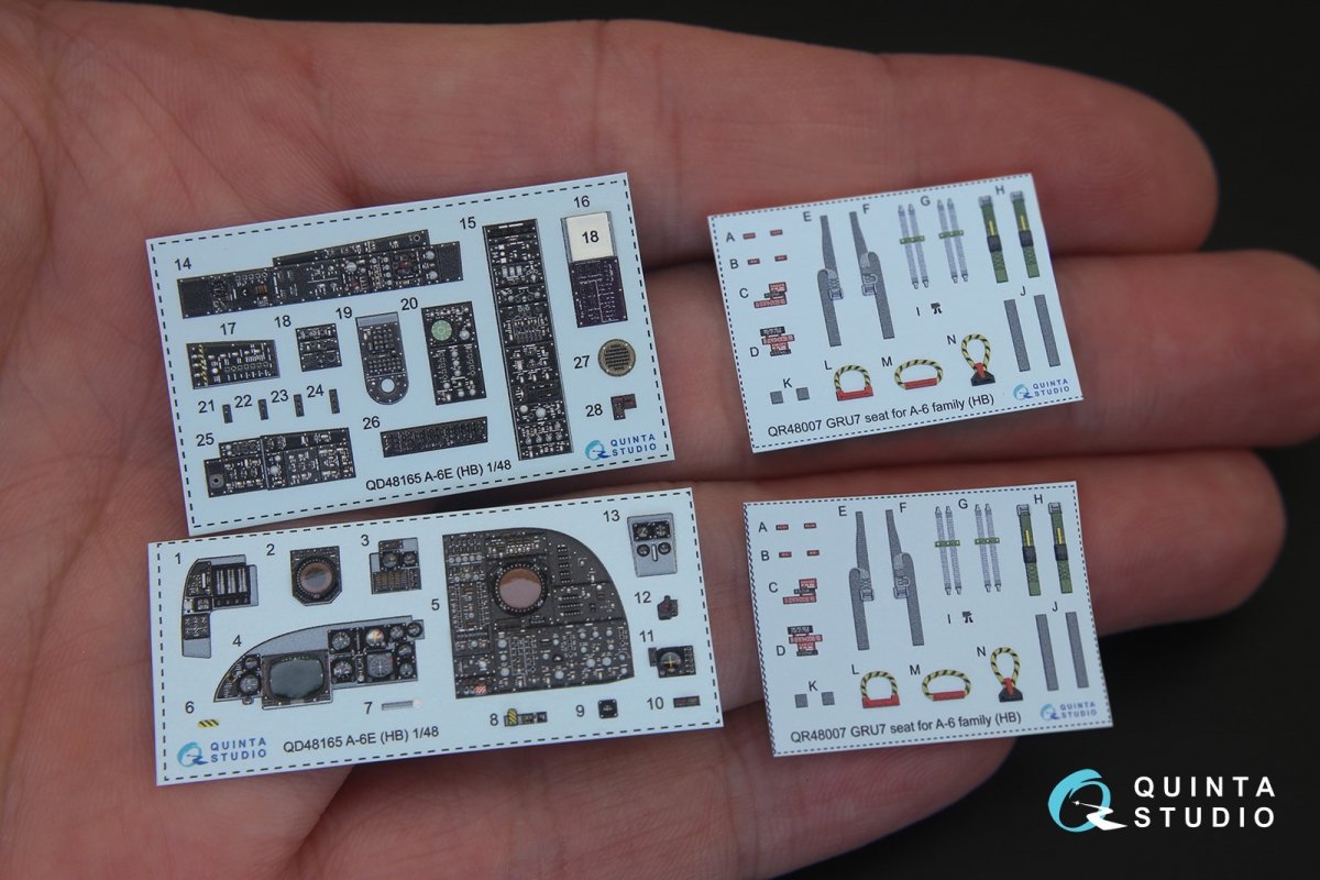 Intérieur imprimé en 3D et coloré sur papier décalcomanie Quinta Studio QD48165 A-6E Intruder (pour kit HobbyBoss) 1/48 – Bild 2