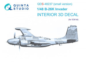Quinta Studio QDS-48237 B-26K 3D-Printed &amp;amp; coloured Interior on decal paper (ICM) (Small version) 1/48