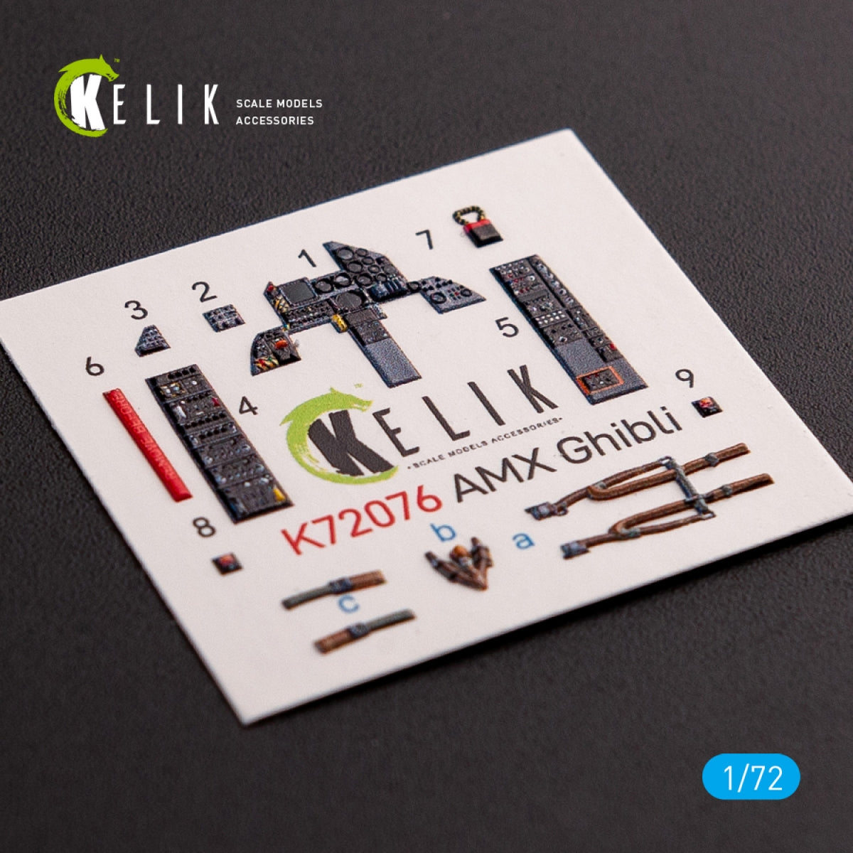 Décalcomanies 3D intérieures KELIK K72076 Amx Ghibli pour maquette Italeri 1/72