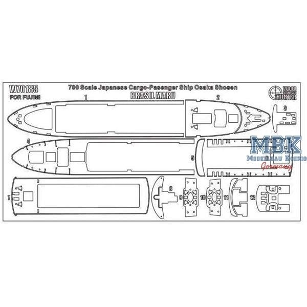 Wood Hunter W70185 Navire japonais Brasil Maru (Fujimi 43299) 1/700