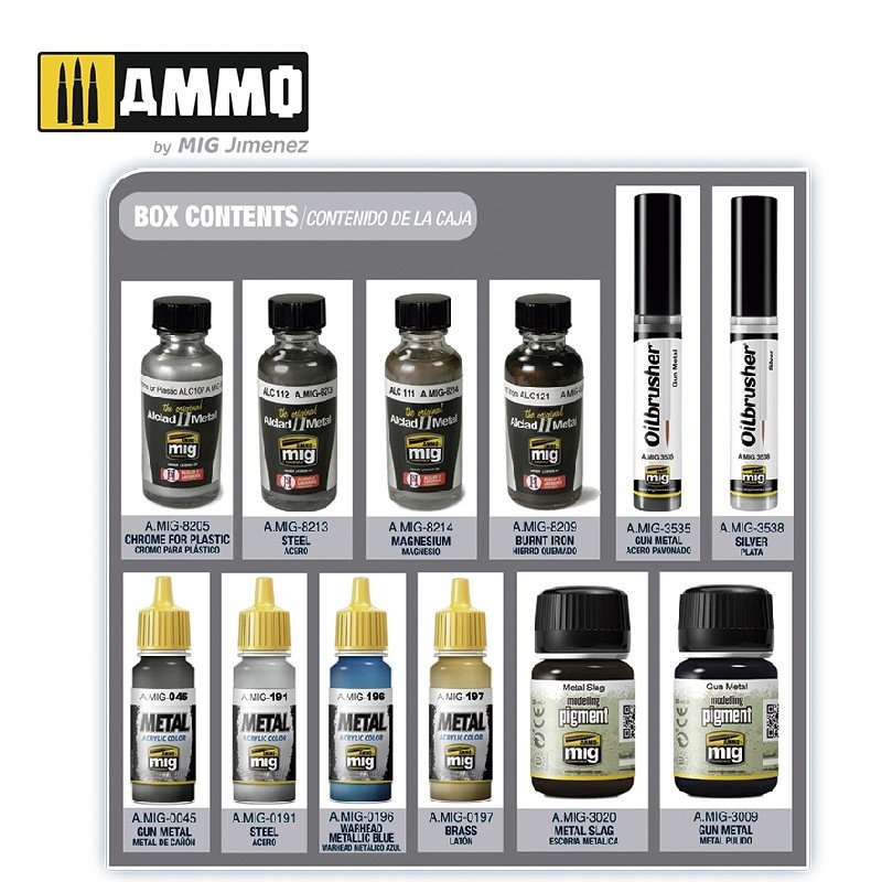 Munitions de Mig Jimenez 7809 SUPER PACK MÉTALLIQUES – image 2