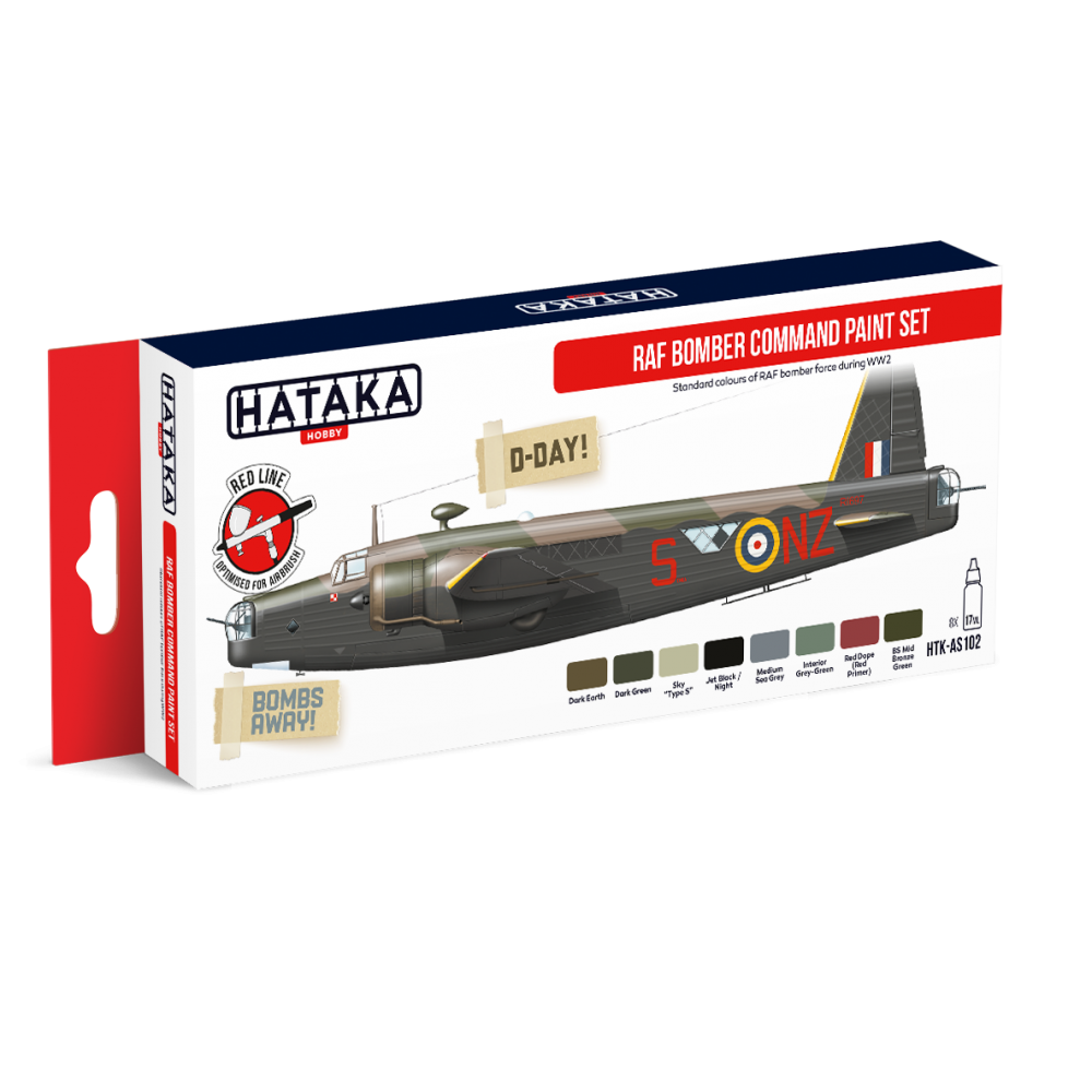 Ensemble de peinture Hataka HTK-AS102 RAF Bomber Command (8x17ml)