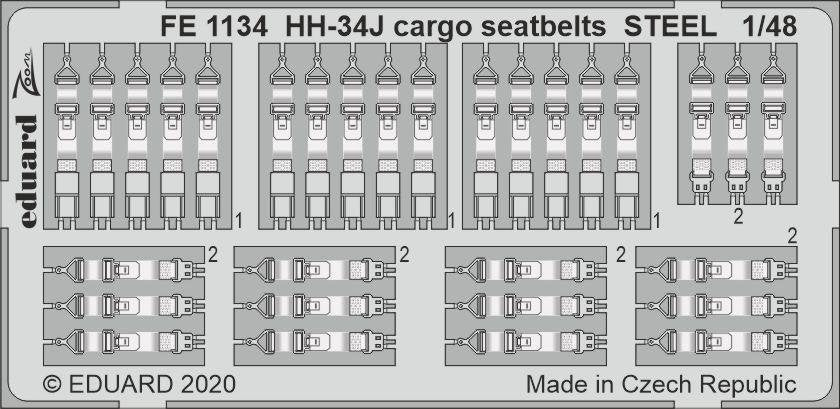 Ceintures de sécurité cargo Eduard FE1134 HH-34J STEEL TRUMPETER 1/48