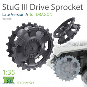 Kit de pignons T-Rex Studio TR35008-1 Stug III (version A tardive) pour DRAGON 1/35