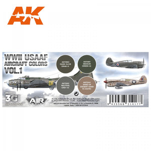 AK Interactive AK11732 Couleurs des avions de l&amp;#39;USAAF de la Seconde Guerre mondiale, vol. 1, 3 x 17 ml – image 2