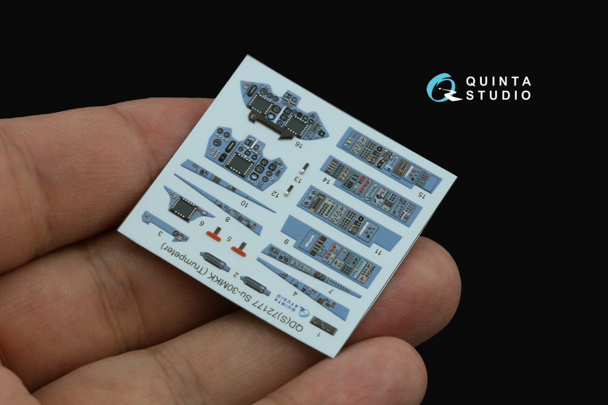 Intérieur imprimé en 3D et coloré sur papier décalcomanie (Trumpeter) pour Su-30MKK de Quinta Studio QD+72177 (avec pièce en résine imprimée en 3D) à l&amp;#39;échelle 1/72 – imagen 3