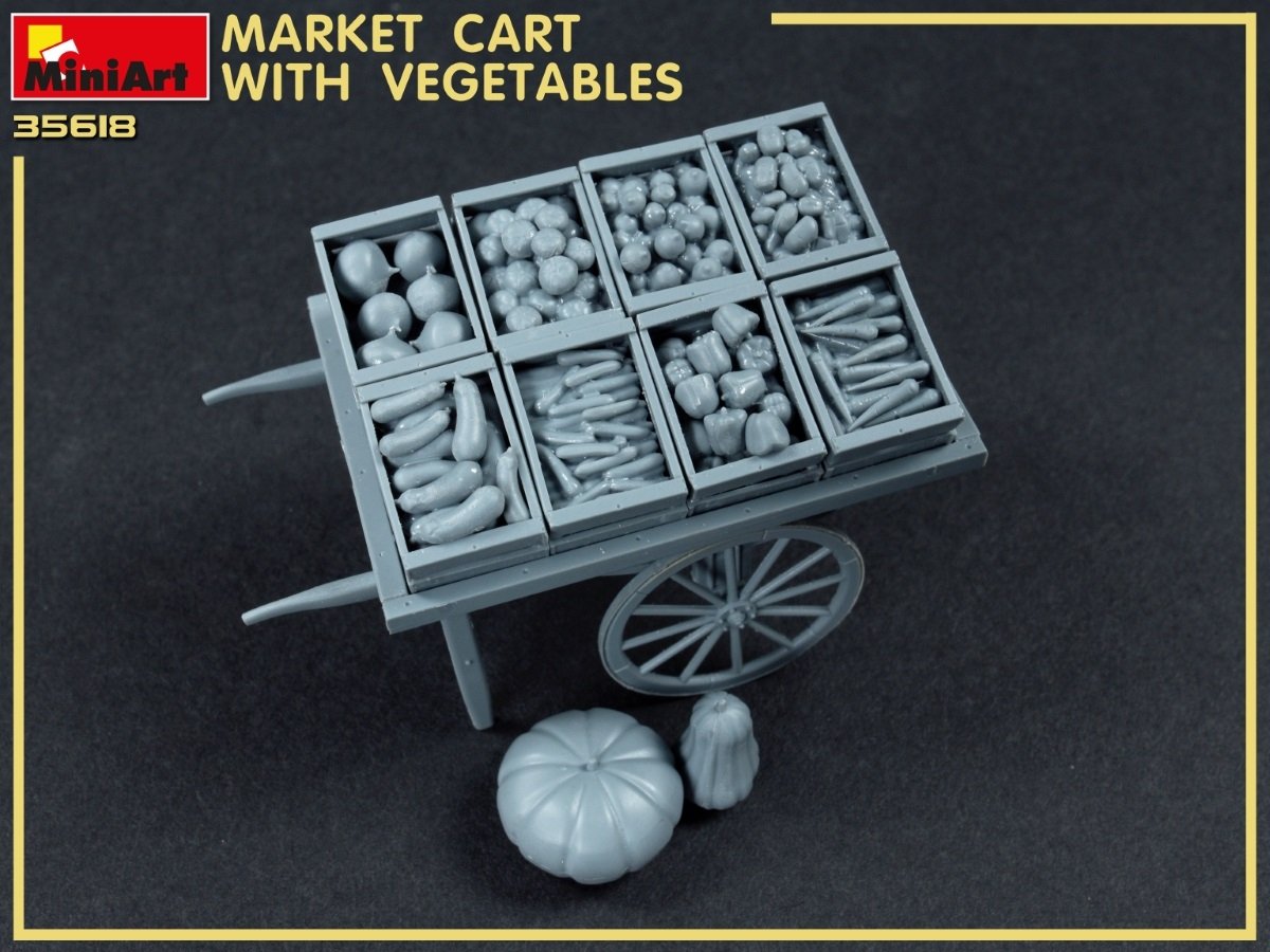 MiniArt 35623 CHARIOT DE MARCHÉ AVEC LÉGUMES 35623 1/35 – immagine 3