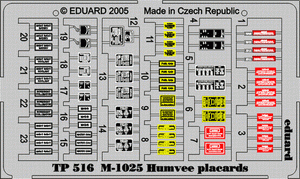 Plaques Eduard TP516 M-1025 1/35