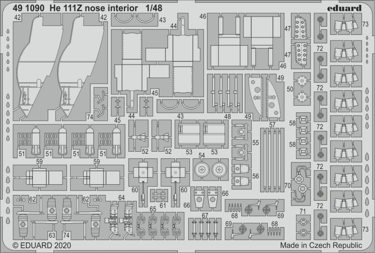 Eduard 491090 He 111Z nose interior 1/48 ICM – zdjęcie 2