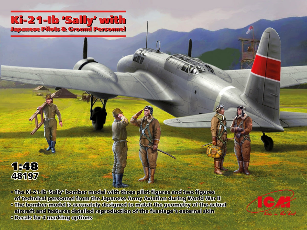 ICM 48197 Ki-21-Ib Sally avec pilotes et personnel au sol japonais 1/48