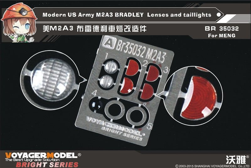 Lentilles et feux arrière pour maquette Voyager BR35032 M2A3 BRADLEY de l'armée américaine moderne, compatibles avec le modèle MENG SS-004 au 1/35.
