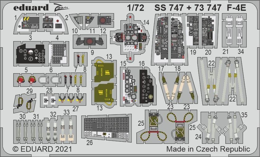 Eduard SS747 F-4E MOULES FINS 1/72