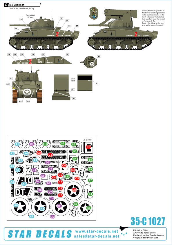 Star Decals 35-C1027 70e bataillon de chars américain sur la plage d&amp;#39;Utah 1/35 – image 2