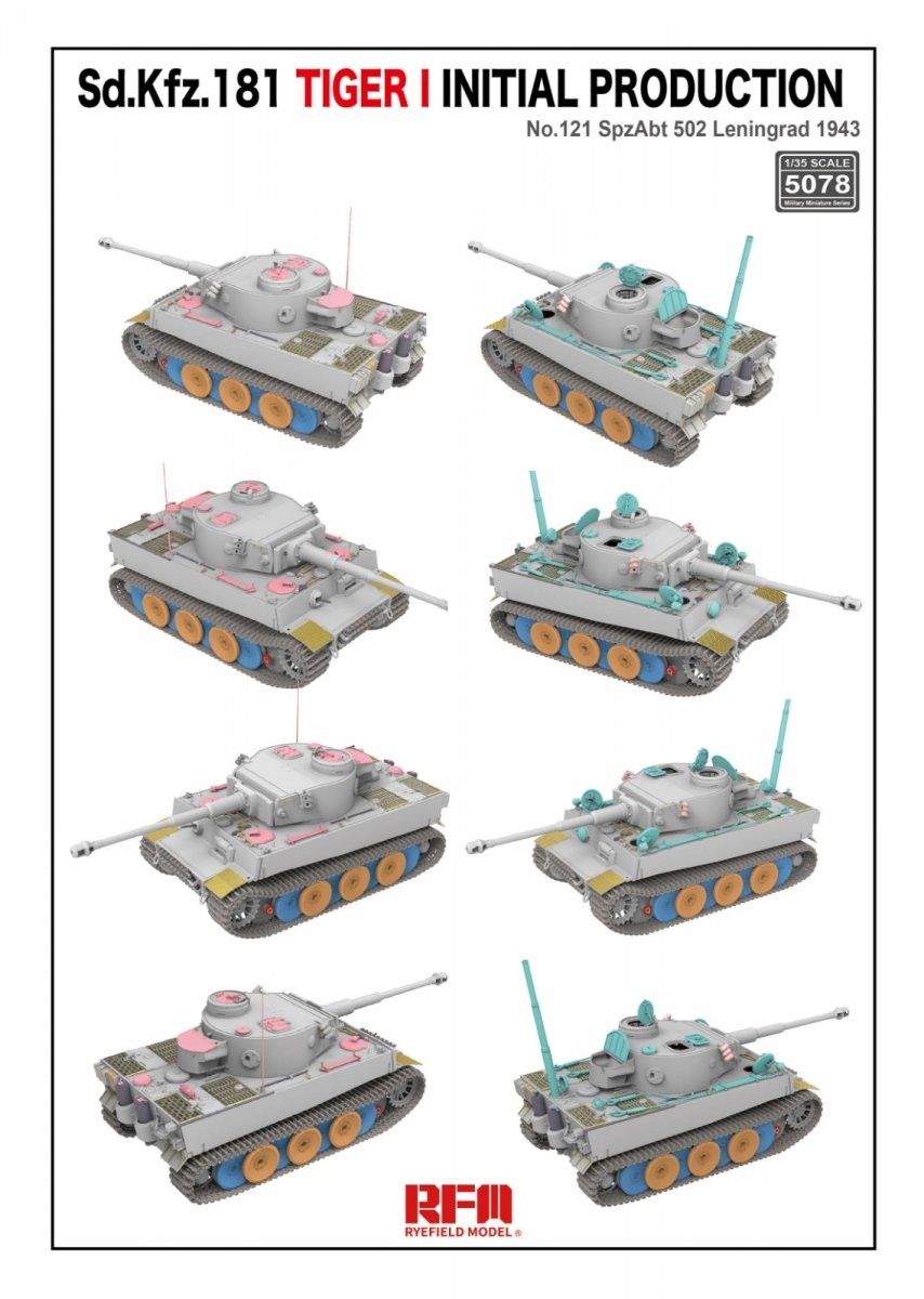 Rye Field Modèle 5078 Sd.Kfz.181 Tiger I PRODUCTION INITIALE 1/35 – imagen 3