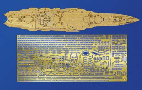 Aoshima 00460 IJN BATTLESHIP YAMASHIRO 1944 RETAKE VER. DECK SHEET &amp; PHOTO ETCHED PARTS SET 1/700