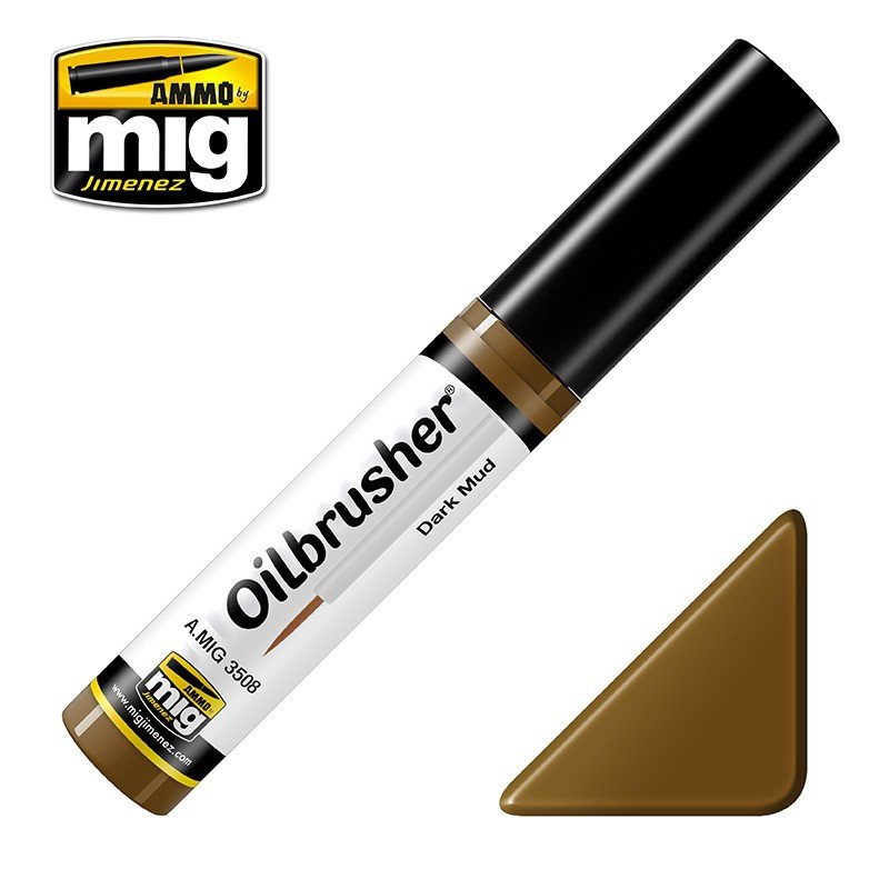 AMMO de Mig Jimenez 3508 Oilbrusher BOUE FONCÉE - peinture à l'huile au pinceau 