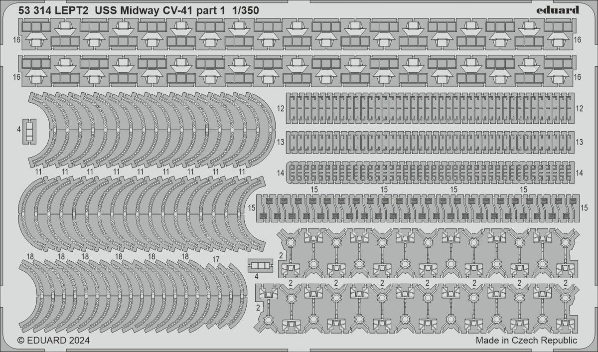 Eduard 53314 USS Midway CV-41 partie 1 TRUMPETER 1/350