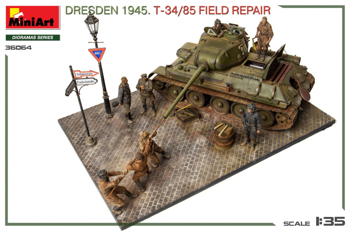 MiniArt 36064 Dresde 1945. Réparation de terrain T-34/85. Grand coffret 1/35 – image 4