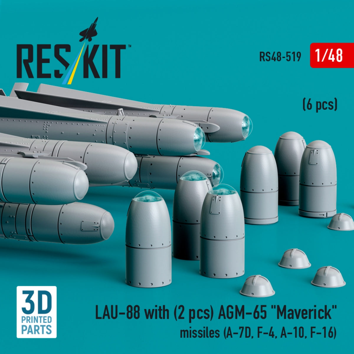 Missiles RESKIT RS48-0519 AGM-142 « Popeye 2/Have Lite » (2 pièces) (Impression 3D) 1/48 – image 2