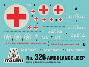 Italeri 0326 1,4 tonne. 4 4 JEEP AMBULANCE (1/35) – immagine 7