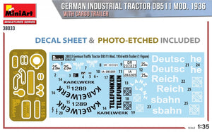 MiniArt 38033 GERMAN INDUSTRIAL TRACTOR D8511 MOD. 1936 WITH CARGO TRAILER 1/35 – zdjęcie 3