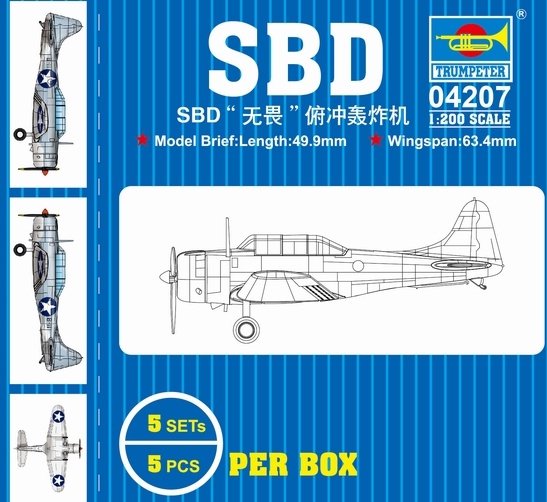 Trumpeter 04207 SBD bombardier en piqué intrépide 1/200