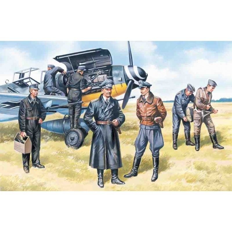 ICM 48082 Pilotes et personnel au sol de la Luftwaffe pendant la Seconde Guerre mondiale 39-45 (1/48)