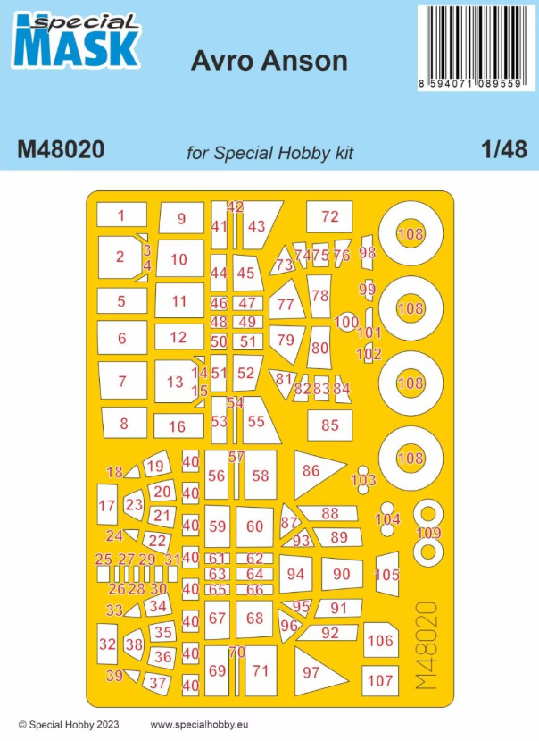 Maquette Special Hobby M48020 Avro Anson (pour kit Special Hobby) au 1/48