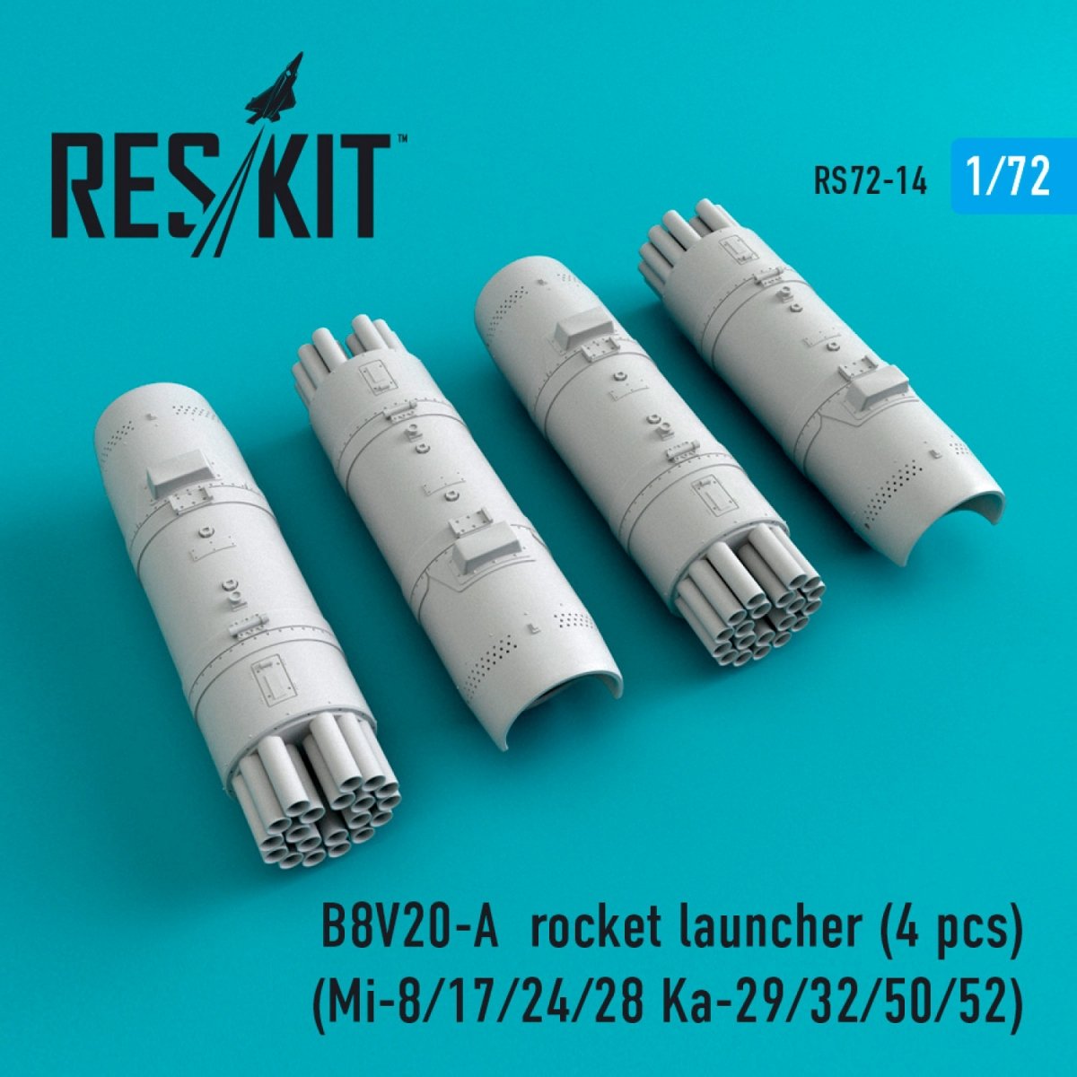 RESKIT RS72-0014 B8V20-A LANCE-ROQUETTES (4 PIÈCES) 1/72