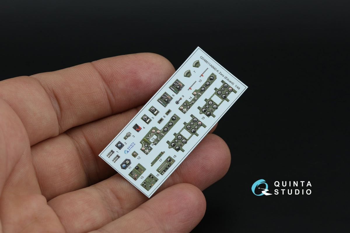Intérieur imprimé en 3D et coloré sur papier décalcomanie Quinta Studio QD48611 A6M2-K Zero (Eduard) 1/48 – immagine 7