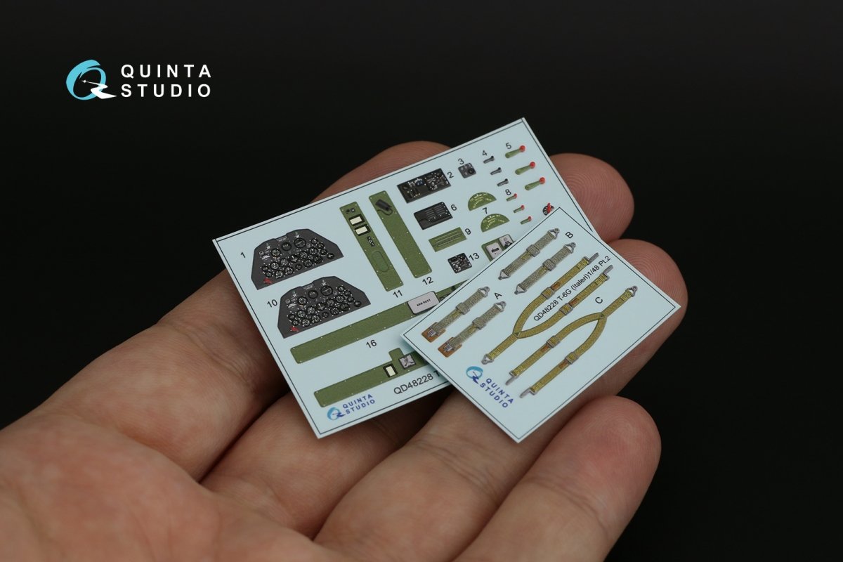 Intérieur imprimé en 3D et coloré sur papier décalcomanie Quinta Studio QD48228 T-6G (Italeri) 1/48 – image 3