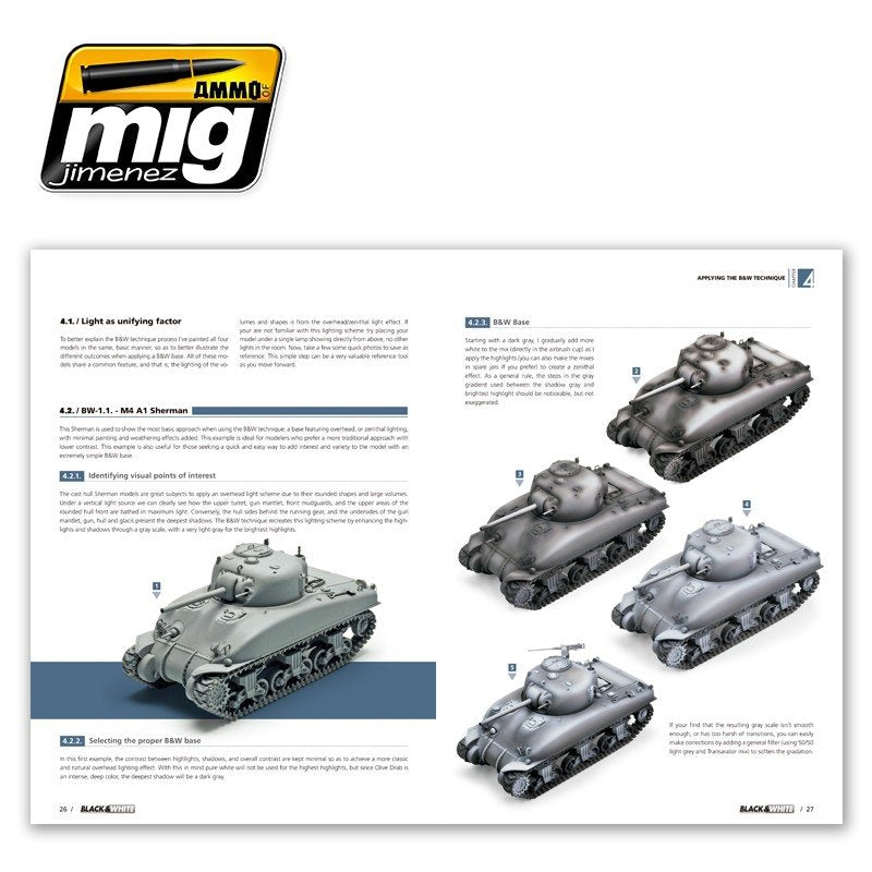 AMMO de Mig Jimenez 6016 TECHNIQUE NOIR ET BLANC (Anglais) – image 6
